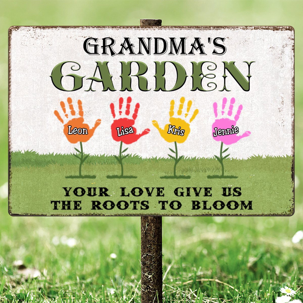 Family - Your Love Gives Us The Roots To Bloom - Personalized Metal Sign - Makezbright Gifts