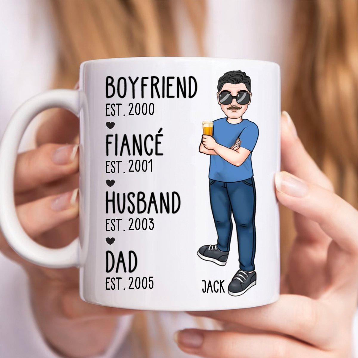 Father - Boyfriend Fiance Husband Dad - Personalized Mug - Personalized Mug - Makezbright Gifts