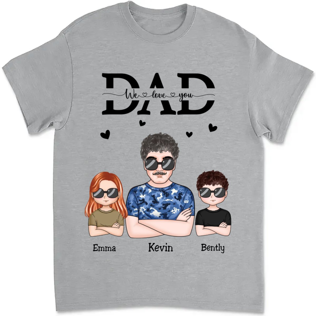 Father's Day - Dad We Love You - Personalized T - Shirt (TB) - Makezbright Gifts