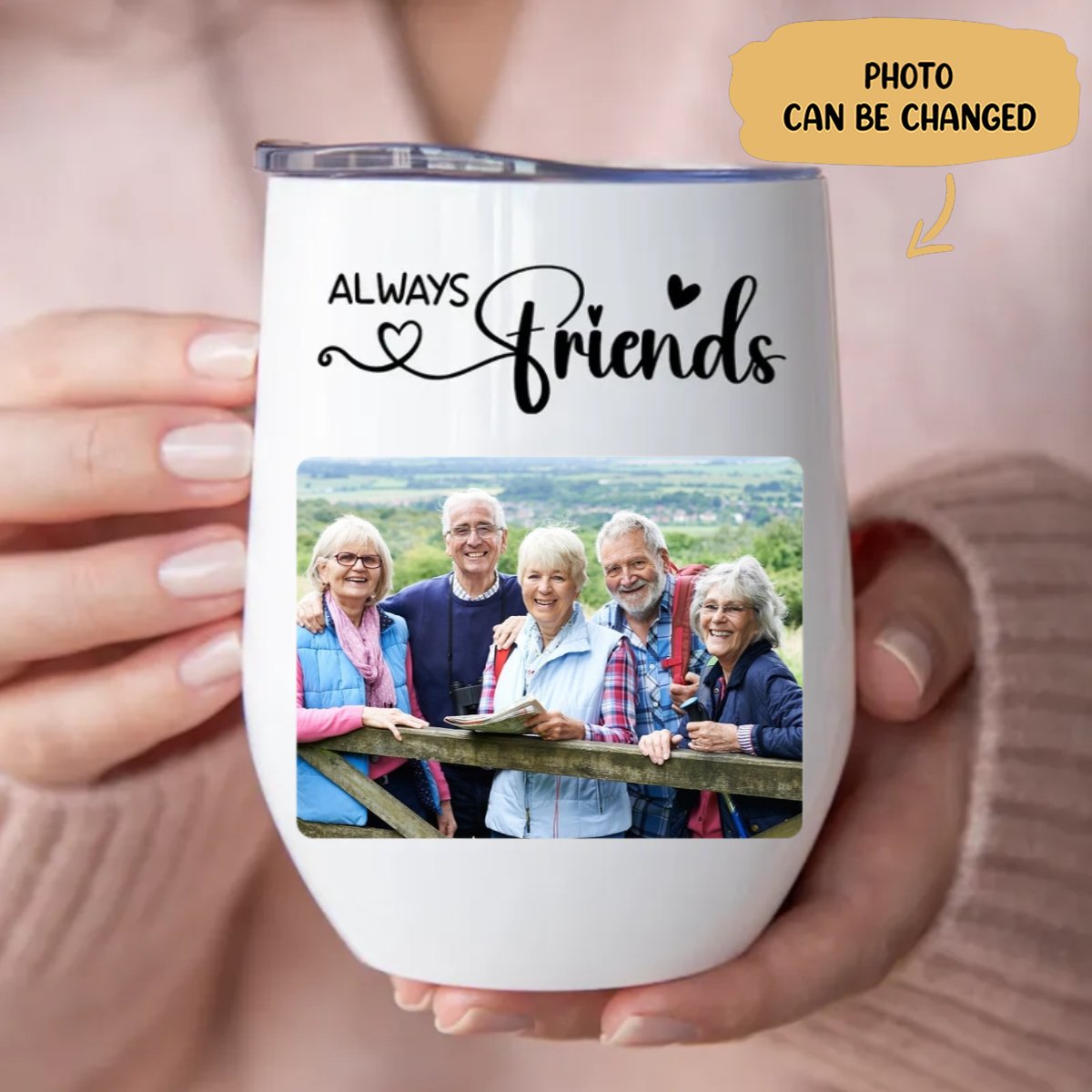 Friends - Always Friends - Personalized Wine Tumbler (LH) - Makezbright Gifts