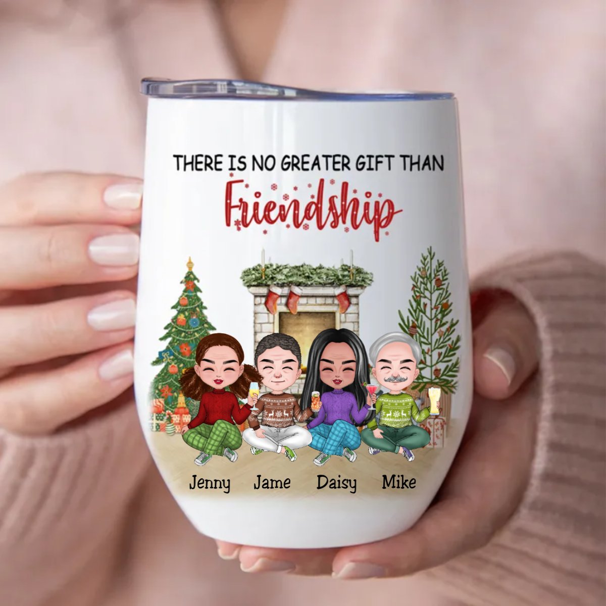 Friends - There Is No Greater Gift Than Friendship - Personalized Wine Tumbler - Makezbright Gifts