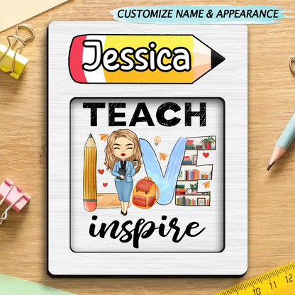 Teach Love Inspire - Personalized Sticky Note Pad Holder (TB)