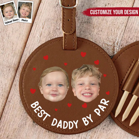 Golf Lovers - Best Daddy By Par - Personalized Photo Leather Golf Bag Tag (TB) - Makezbright Gifts