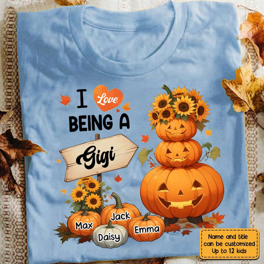 Grandma - I Love Being A Gigi - Personalized Unisex T - shirt - Makezbright Gifts