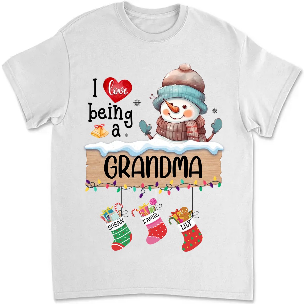 Grandma - I Love Being A Grandma - Personalized Unisex T - shirt - Makezbright Gifts