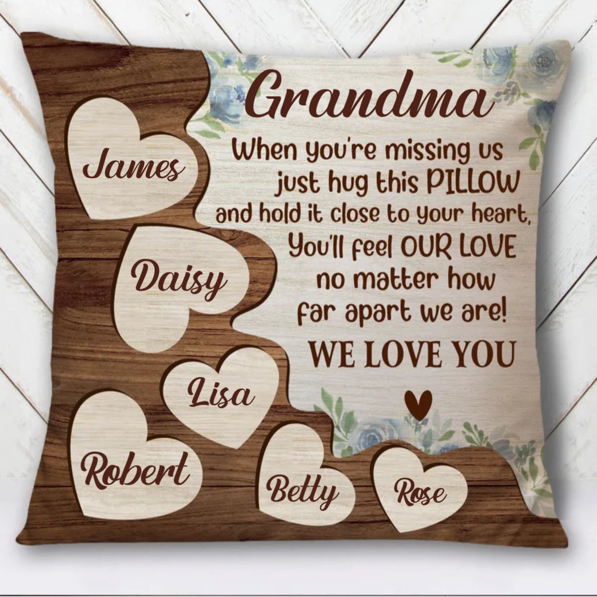 Grandma - When You're Missing Us Just Hug This Pillow We Love You - Personalized Pillow - Makezbright Gifts