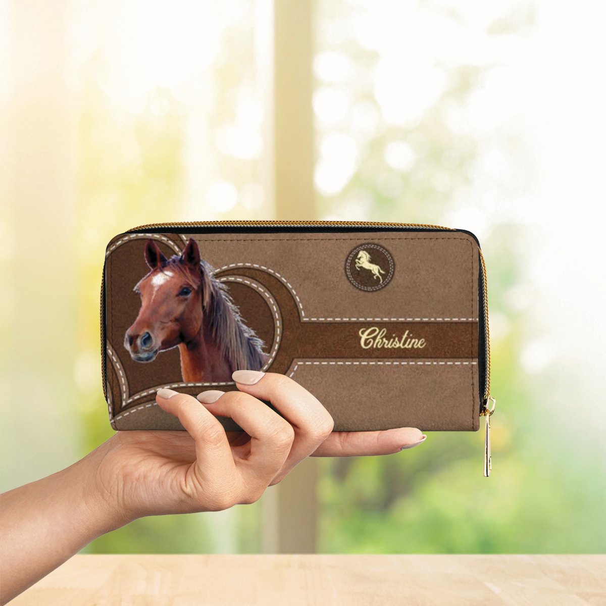 Horse Lovers - Personalized Horse Clutch Purse - Makezbright Gifts