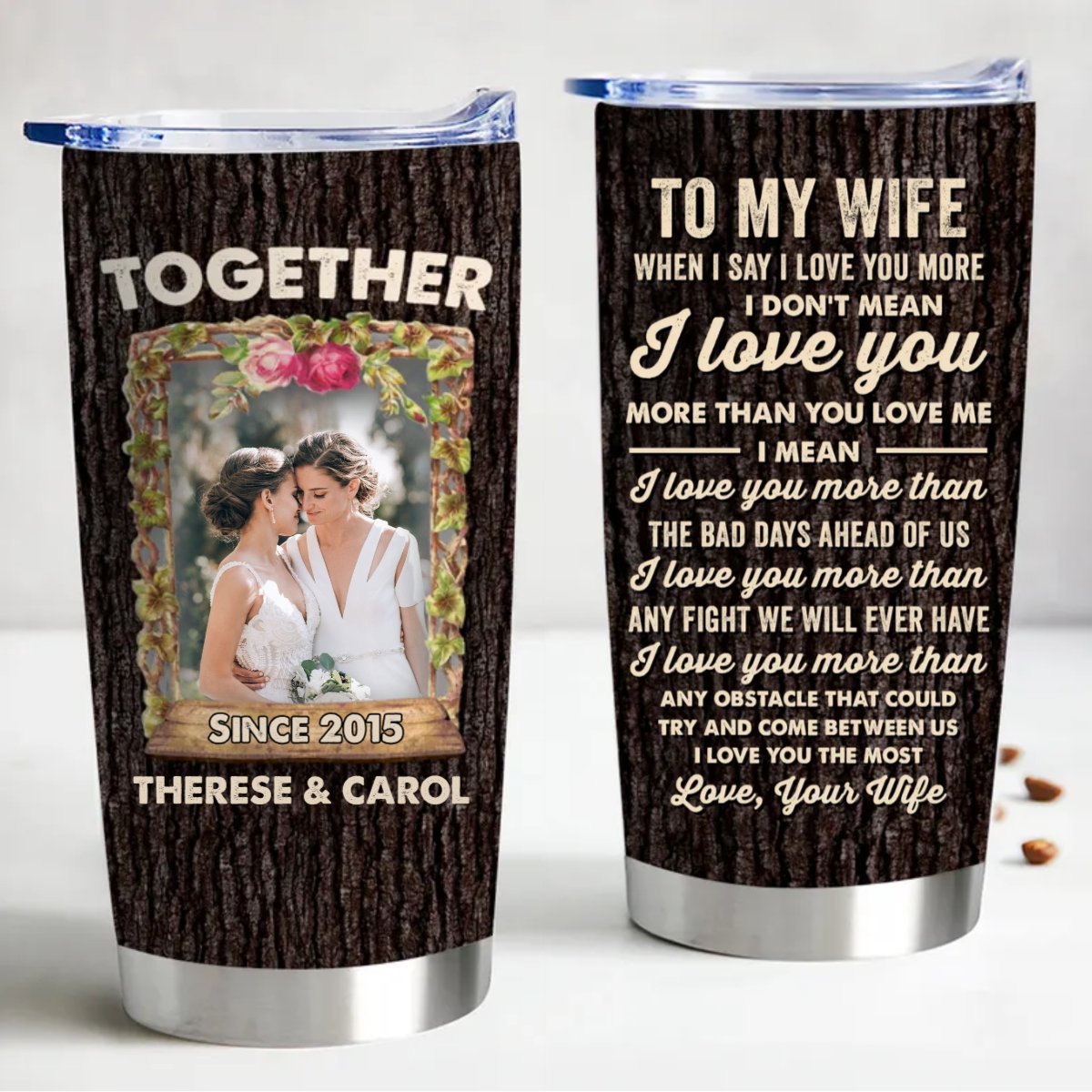 "I Love You The Most" 20oz Personalized Stainless Steel Tumbler - Makezbright Gifts