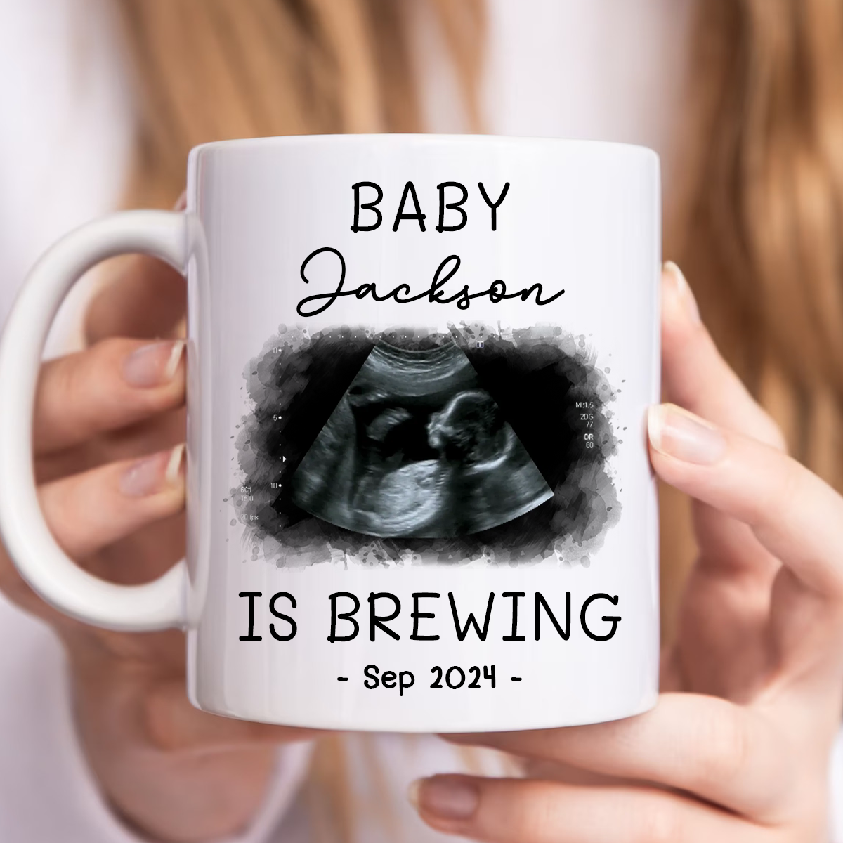 Personalized Baby Announcement Ceramic Mug, Pregnancy Reveal To Grandparents or Aunt and Uncle, to Husband, Baby Coming Soon