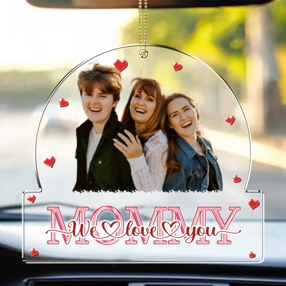 Mother - Custom Photo Love Mom Nana - Personalized Acrylic Car Hanger (HJ) - Makezbright Gifts