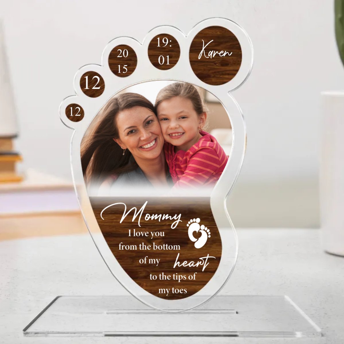 Mother - I Love You From The Bottom Of My Heart - Personalized Acrylic Plaque - Makezbright Gifts