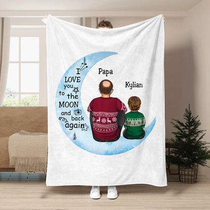 Mother - I Love You To The Moon And Back Again - Personalized Blanket (M5) - Makezbright Gifts