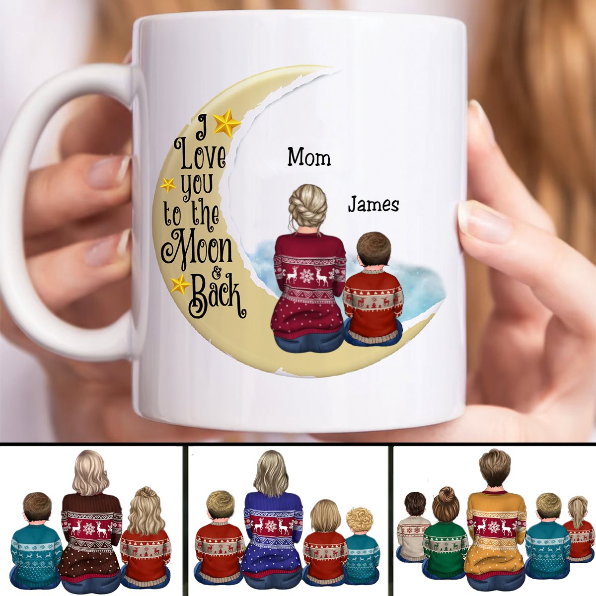 Mother - I Love You To The Moon And Back - Personalized Mug (II) - Makezbright Gifts