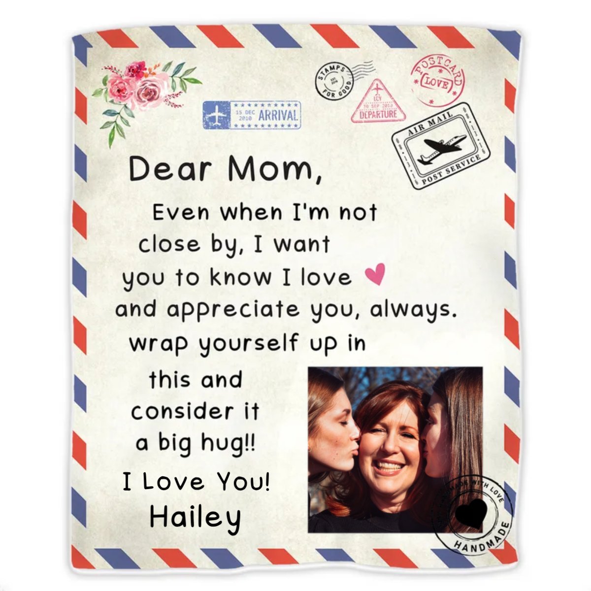 Mother - Mother's Day Blanket Dear Mom, I Love You - Personalized Blanket - Makezbright Gifts