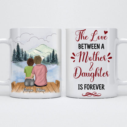 Mother - The Love Between A Mother & Daughters Is Forever - Personalized Mug (Cloud 4) - Makezbright Gifts