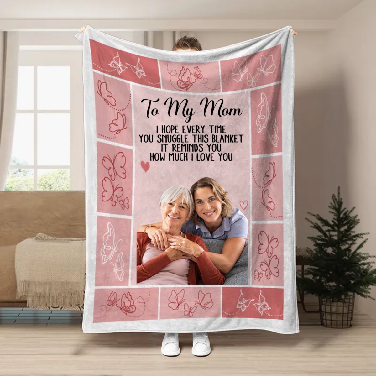 Mother - This Blanket Reminds I Love You - Personalized Blanket - Makezbright Gifts