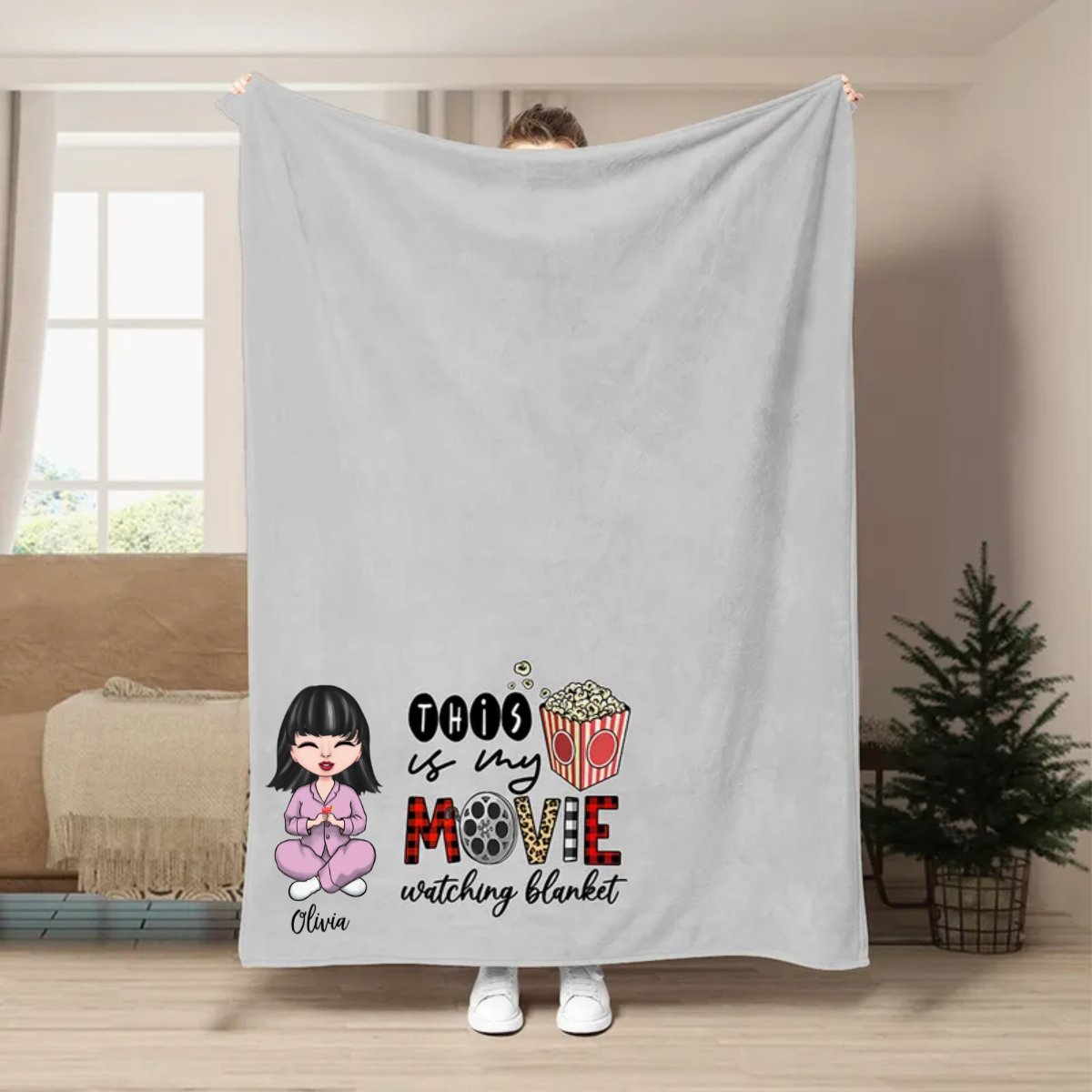 Movie Lover - This Is My Movie Watching Blanket - Personalized Blanket - Makezbright Gifts