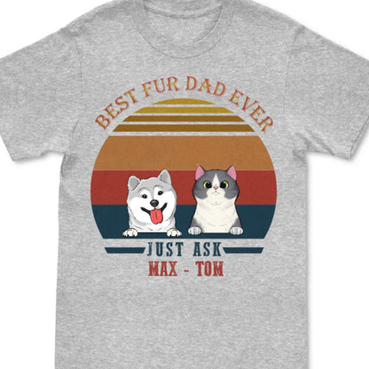 Pet Lovers - Best Fur Dad Ever - Personalized Black Unisex T - Shirt - Makezbright Gifts