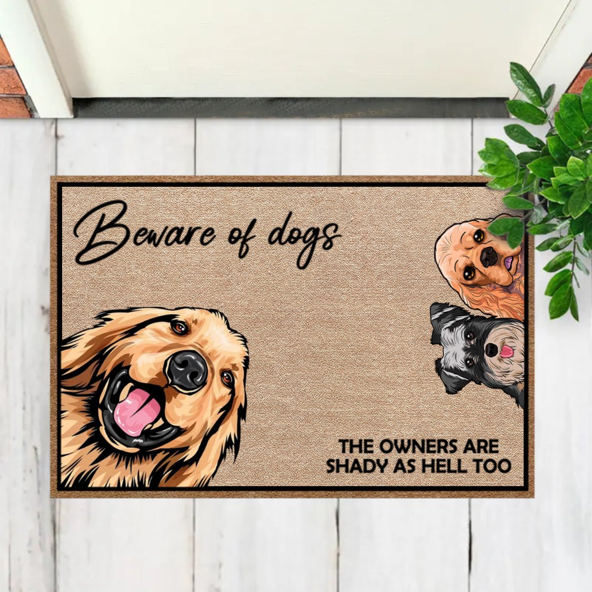 Pet Lovers - Beware Of Dogs And Cats - Personalized Doormat (NM) - Makezbright Gifts