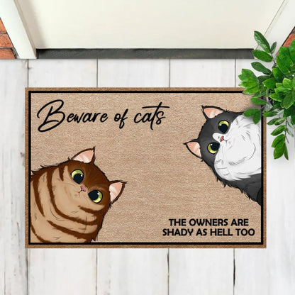 Pet Lovers - Beware Of Dogs And Cats - Personalized Doormat (NM) - Makezbright Gifts