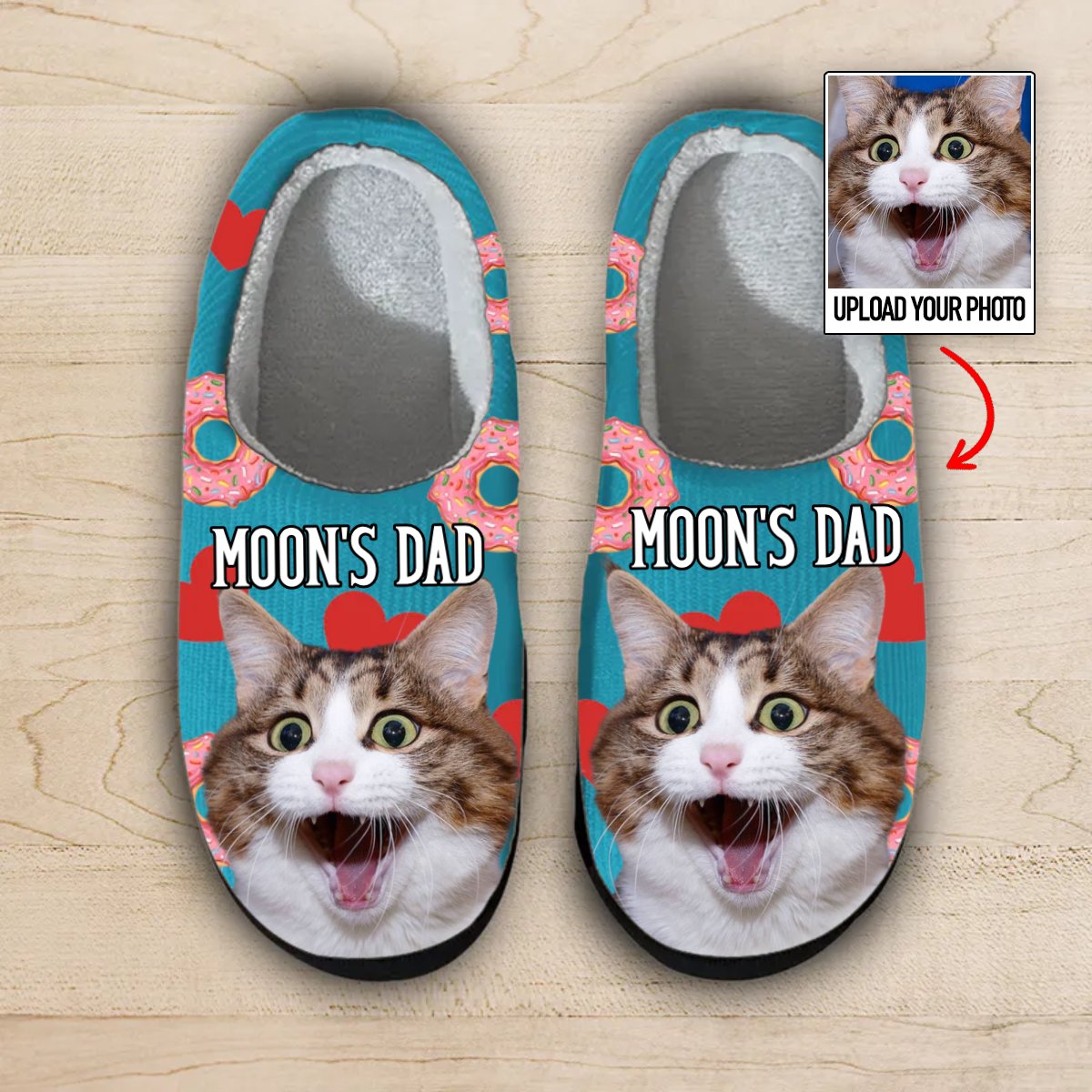 Pet Lovers - Custom Photo Dog Cat Plush - Personalized Slippers - Makezbright Gifts