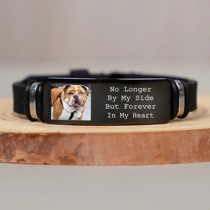 Pet Lovers - Custom Photo Forever In My Heart - Personalized Engraved Bracelet - Makezbright Gifts