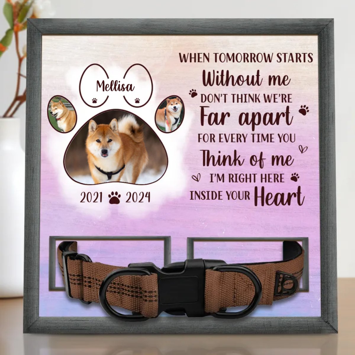 Pet Lovers - Custom Photo I'm Right Here Inside Your Heart - Personalized Pet Loss Sign - Makezbright Gifts