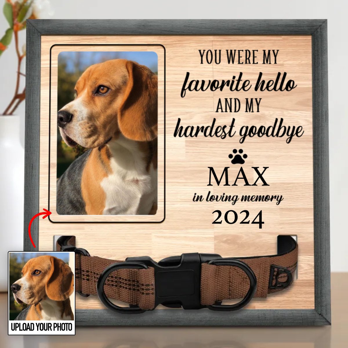 Pet Lovers - Custom Photo My Hardest Goodbye - Personalized Pet Loss Sign (HJ) - Makezbright Gifts