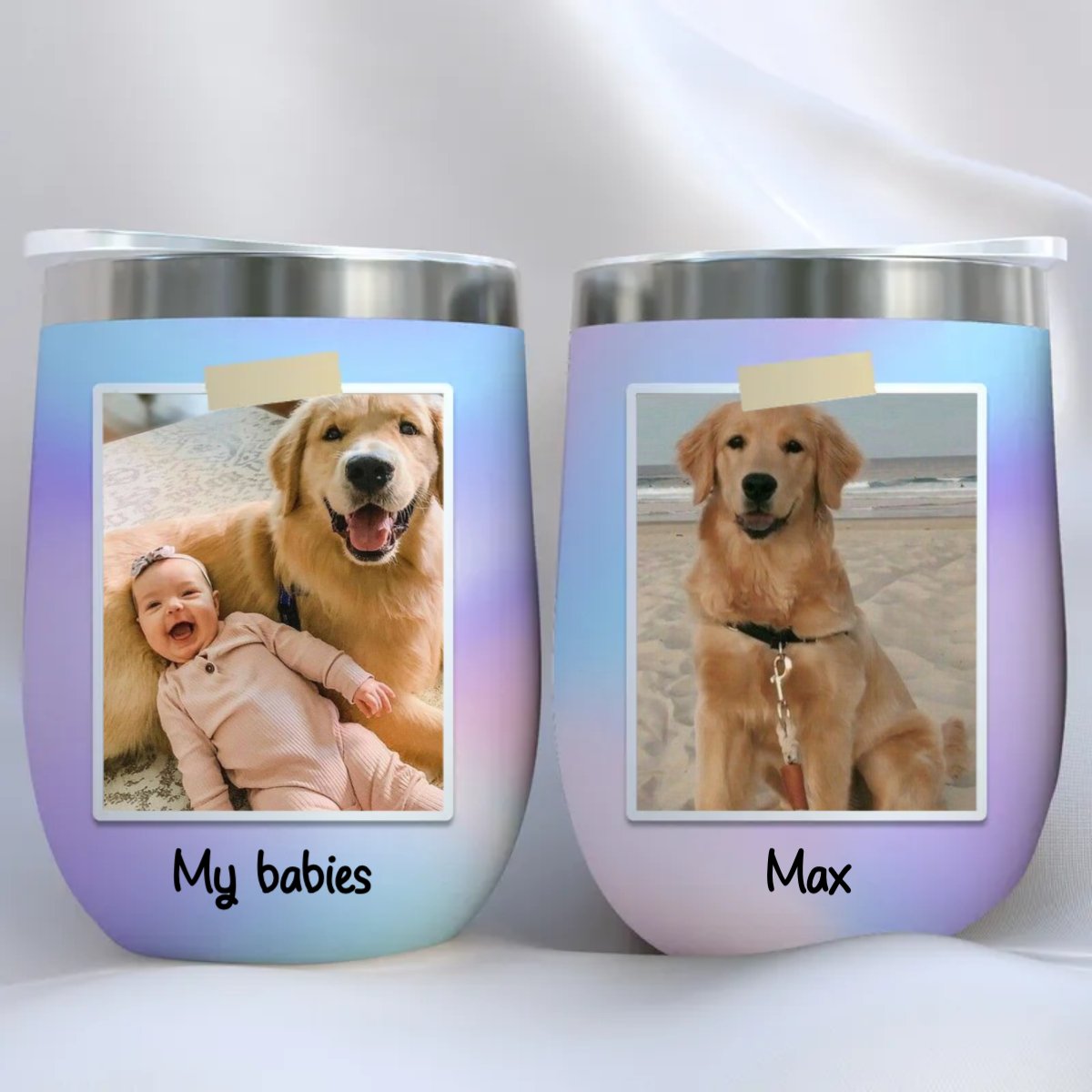 Pet Lovers - Custom Photo Wine Tumbler - Personalized Wine Tumbler - Makezbright Gifts