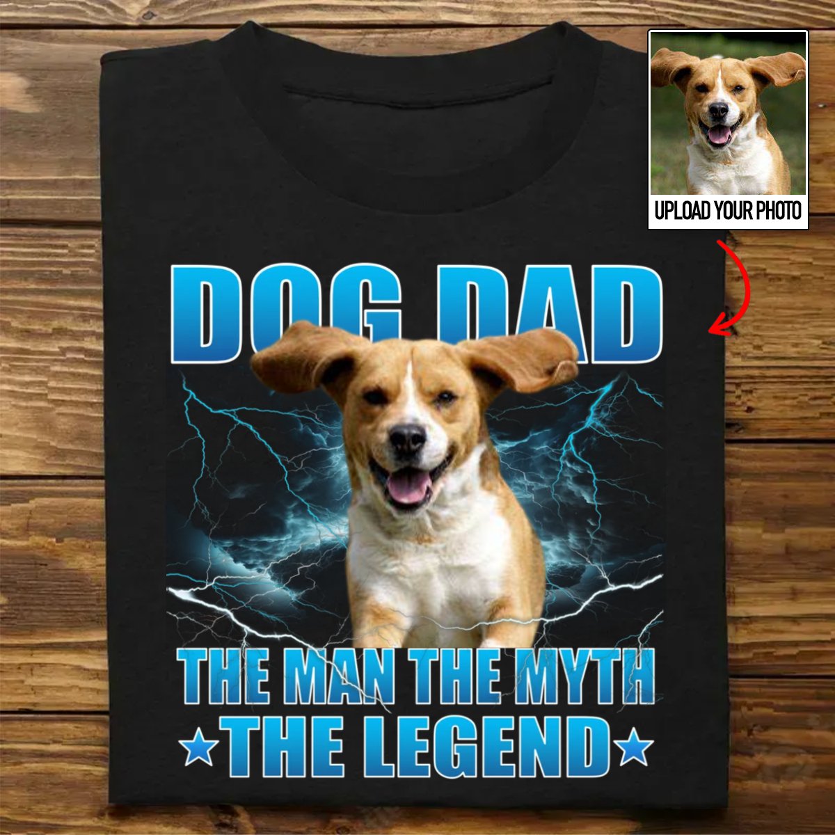 Pet Lovers - Dog Dad The Man The Myth The Legend - Personalized Unisex T - shirt, Hoodie, Sweatshirt (LT) - Makezbright Gifts