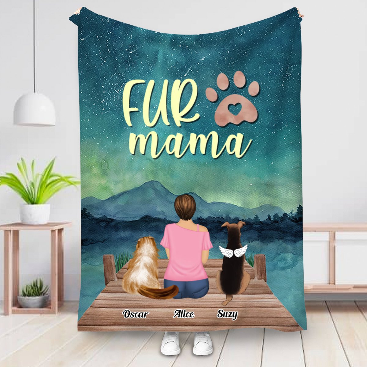 Pet Lovers - Fur Mama - Personalized Blanket (QA) - Makezbright Gifts