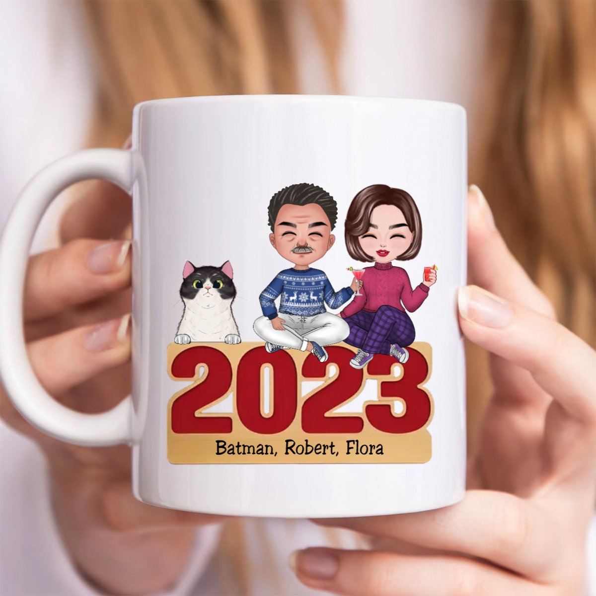 Pet Lovers - Happy Howlidays With All Our Love - Personalized Mug (LH) - Makezbright Gifts