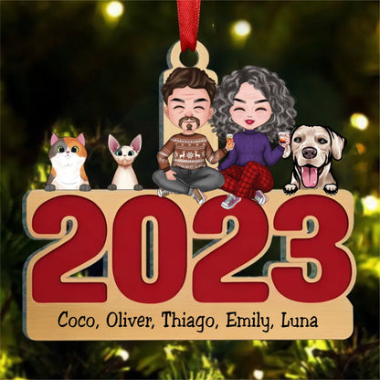 Pet Lovers - Happy Howlidays With All Our Love - Personalized Transparent Ornament (LH) - Makezbright Gifts