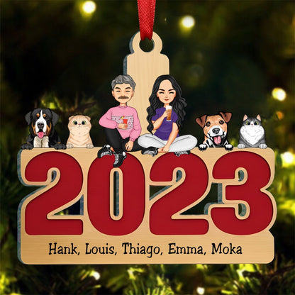 Pet Lovers - Happy Howlidays With All Our Love - Personalized Transparent Ornament Ver 2 (LH) - Makezbright Gifts