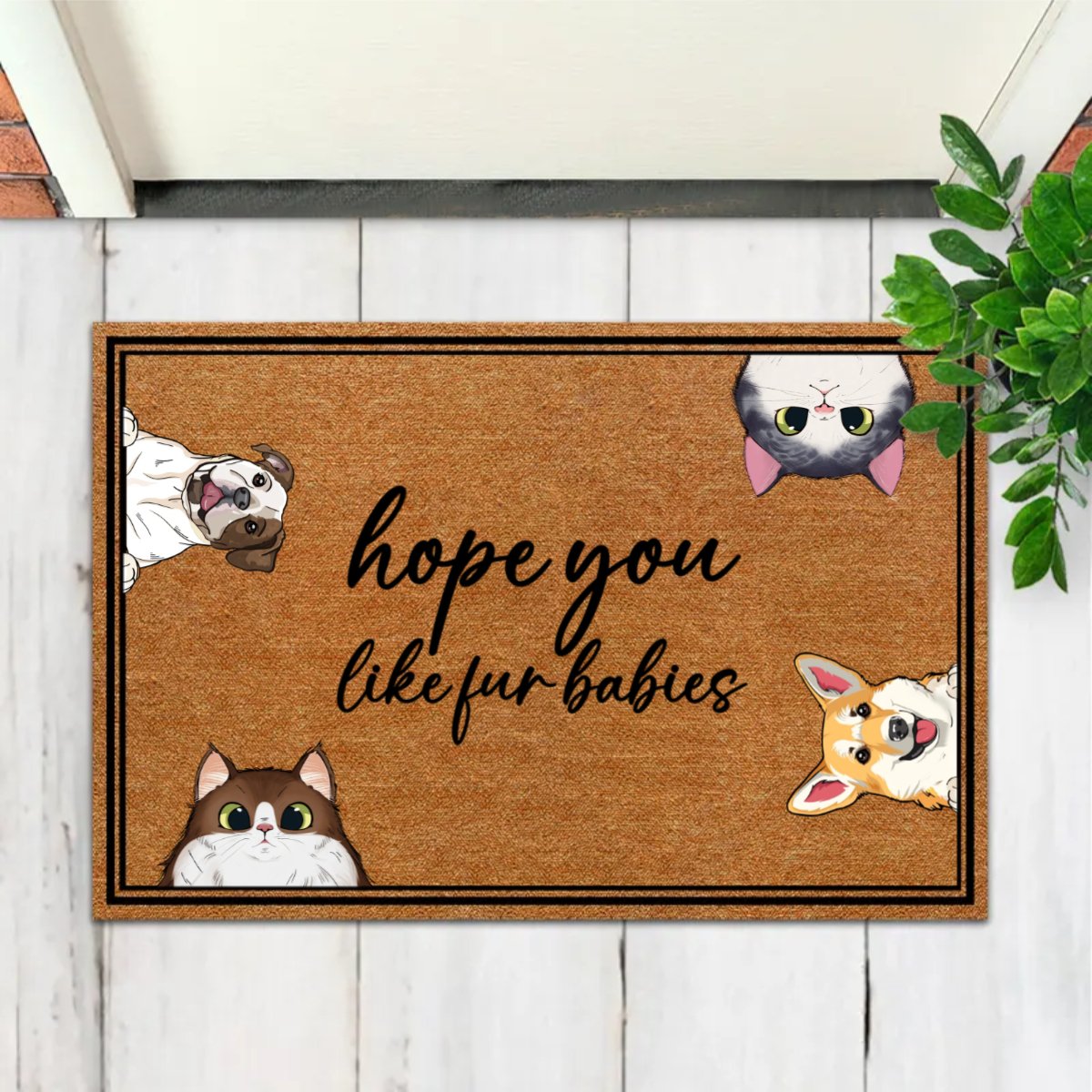 Pet Lovers - Hope You Like Fur Babies - Personalized Doormat (LL) - Makezbright Gifts