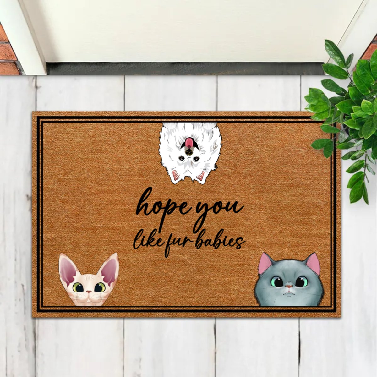 Pet Lovers - Hope You Like Fur Babies - Personalized Doormat (LL) - Makezbright Gifts