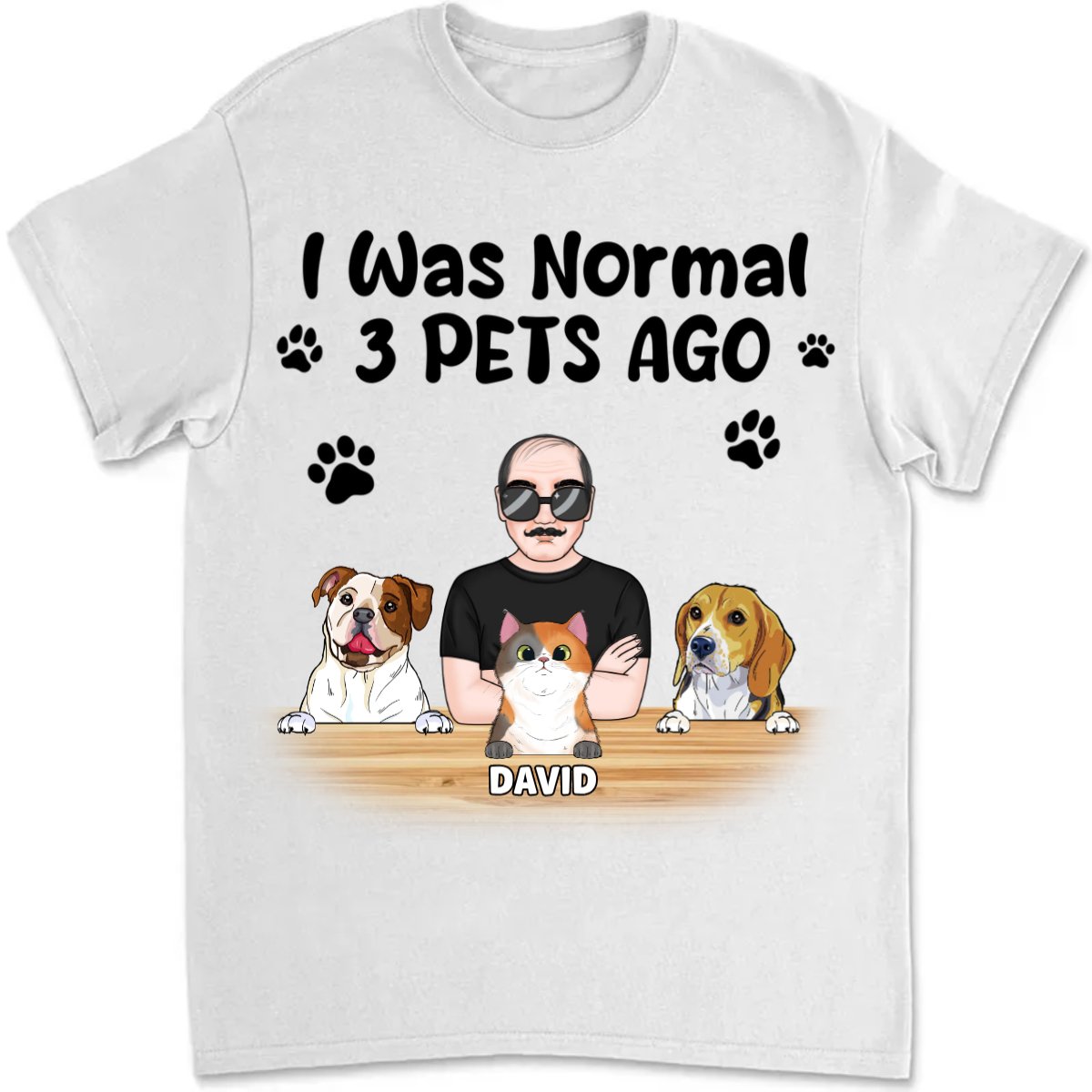 Pet Lovers - I Was Normal 6 Pets Ago - Personalized Unisex T - shirt - Makezbright Gifts