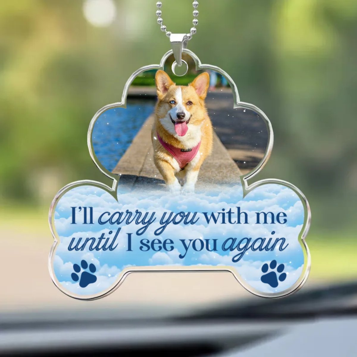 Pet Lovers - I'll Carry You With Me Until I See You Again - Personalized Car Ornament - Makezbright Gifts