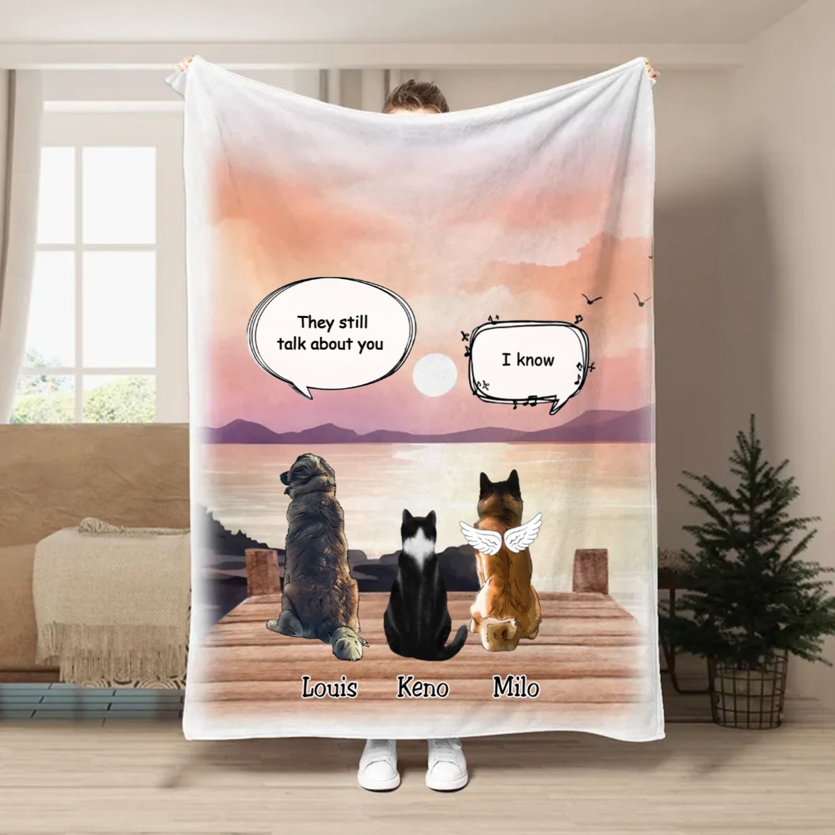 Pet Lovers - They Still Talk About You - Personalized Blanket - Makezbright Gifts