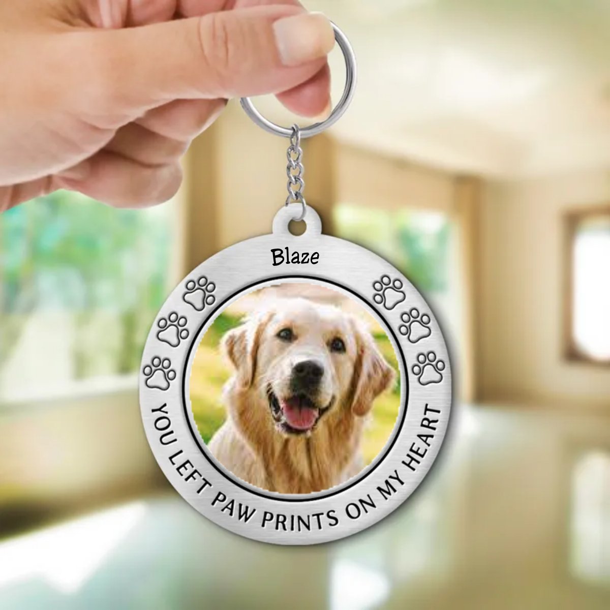 Pet Lovers - You Left Paw Prints On My Heart - Personalized Keychain - Makezbright Gifts