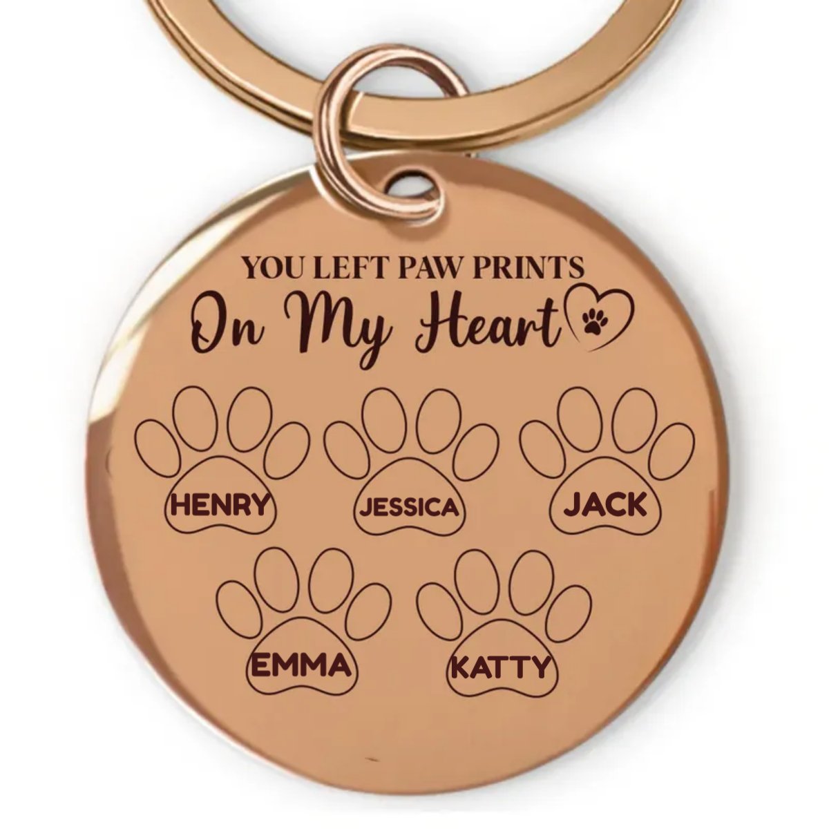 Pet Lovers - You Left Paw Prints On My Heart - Personalized Keyring (SA) - Makezbright Gifts