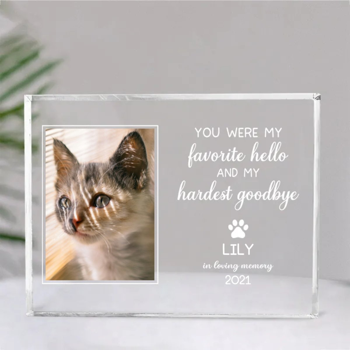 Pet Lovers - You Were My Favorite Hello And My Hardest Goodbye - Personalized Acrylic Plaque (II) - Makezbright Gifts