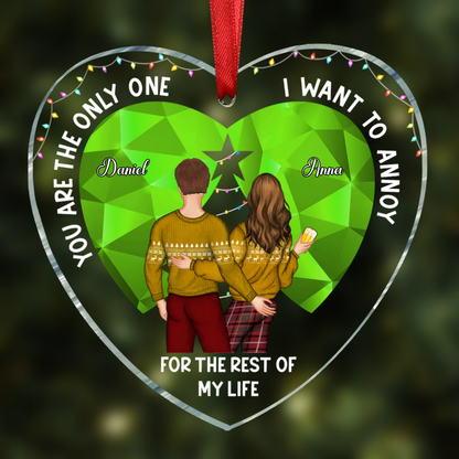 Christmas Couple You Are The Only One Stained Acrylic - Personalized Custom Shaped Acrylic Ornament