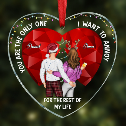 Christmas Couple You Are The Only One Stained Acrylic - Personalized Custom Shaped Acrylic Ornament