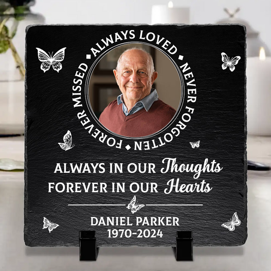 Custom Photo Memorial Always Loved Never Forgotten - Personalized Rectangle Memorial Garden Stone