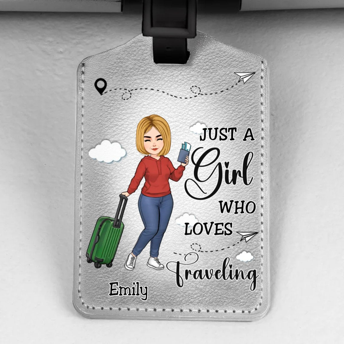 Travel Lovers - A Girl Who Loves Traveling - Personalized Custom Luggage Tag - Makezbright Gifts