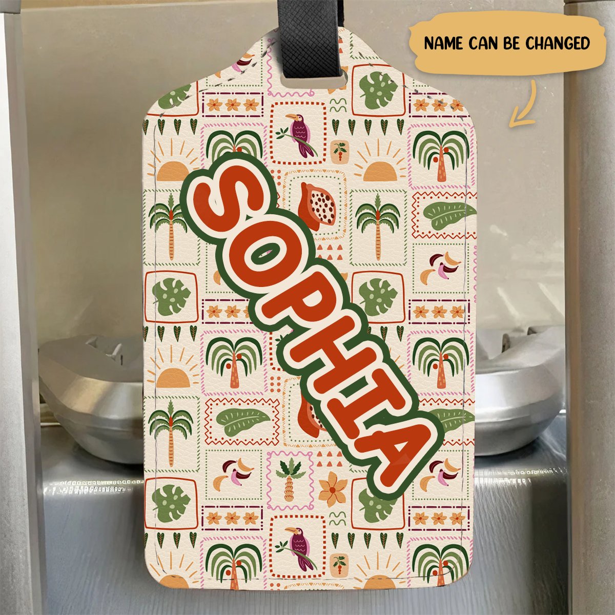 Travel Lovers - Tropical Name Tag - Personalized Custom Luggage Tag - Makezbright Gifts