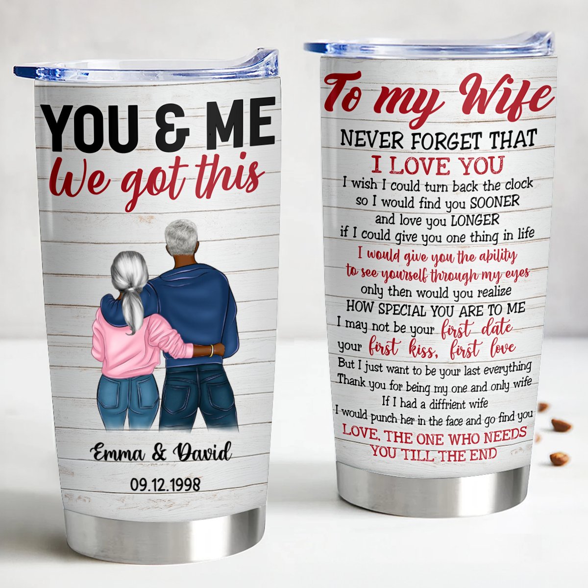 Wife Appreciation 20oz Personalized Insulated Tumbler - Makezbright Gifts