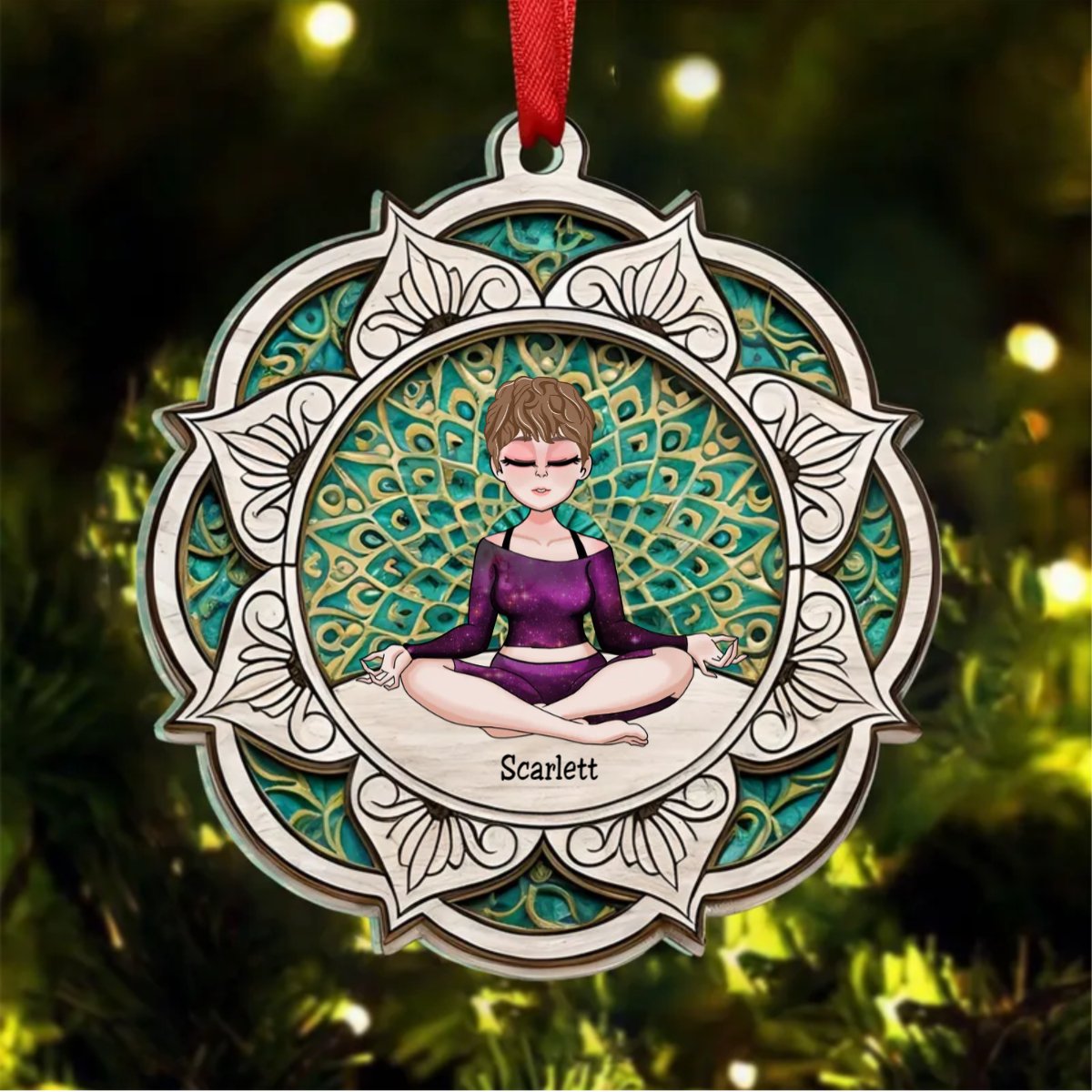 Yoga Lovers - Yoga Mandala - Personalized Ornament - Makezbright Gifts